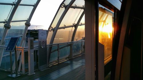 View of built structure at sunset
