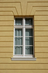 Low angle view of window of building