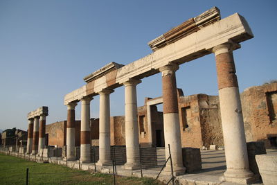 Old ruins of temple against clear sky