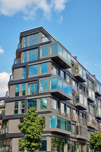 Comtemporary grey apartment house seen in berlin, germany