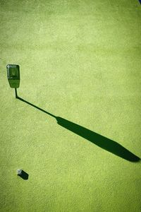 High angle view of ball on floor