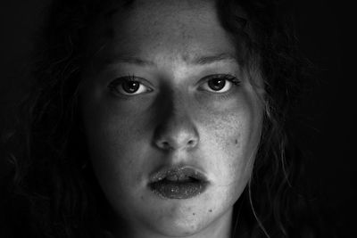 Close-up portrait of young woman