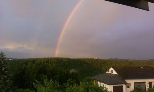 Scenic view of rainbow against sky