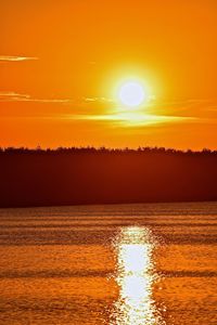 Scenic view of sunset over sea