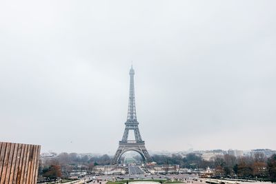 Communications tower in city