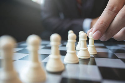 Close-up of chess pieces