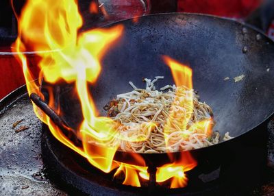 Close-up of burning candle