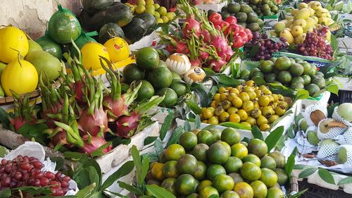 Fruits for sale at market stall