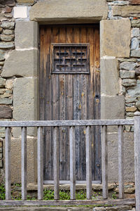 The ancient wooden door in spain