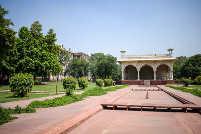 Architectural details of lal qila - red fort situated in old delhi, india,view inside delhi red fort