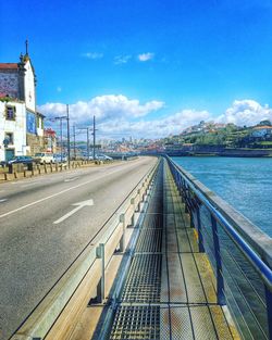 View of bridge against blue sky