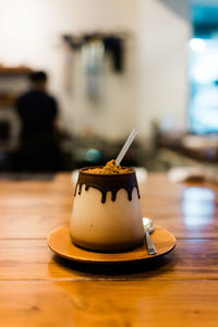 Close-up of cake on table