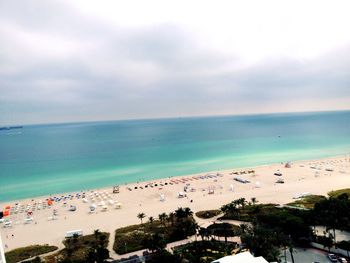 View of sea against cloudy sky