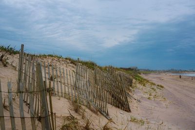 Scenic view of beach against sky