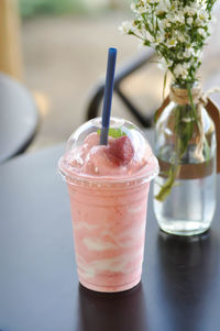 Close-up of drink on table