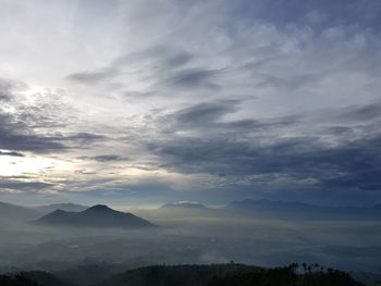 Scenic view of landscape against dramatic sky