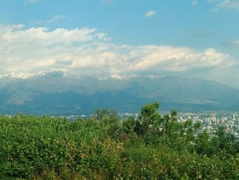 Scenic view of mountains against sky