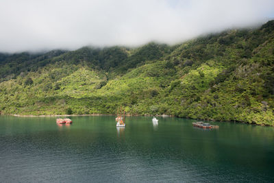 Scenic view of lake against mountains