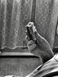 Close-up of person eating food