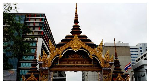 Low angle view of buildings against sky