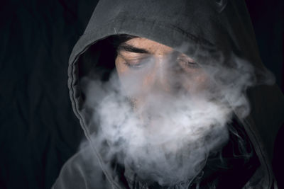Portrait of man wearing mask