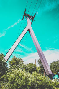 Low angle view of built structure against blue sky