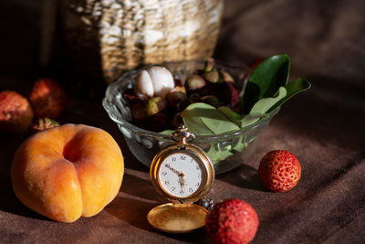 Close-up of food on table