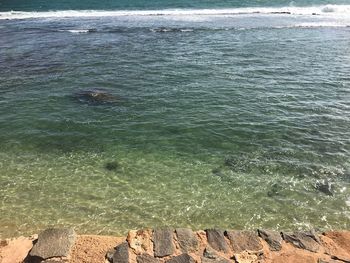 High angle view of beach