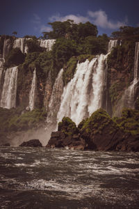 Scenic view of waterfall