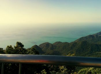 Scenic view of mountains against clear sky