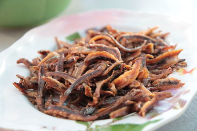 Close-up of meat in plate