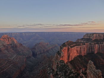 Scenic view of rocky mountains against sky