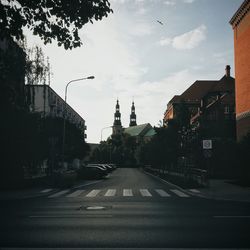 Road along buildings