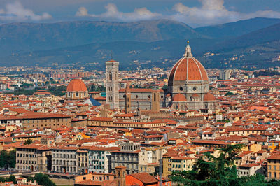 Aerial view of buildings in city