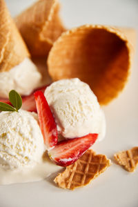 Close-up of dessert in plate