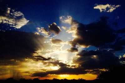 Low angle view of sky during sunset