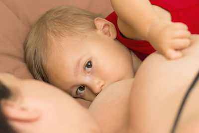 Close-up portrait of shirtless baby