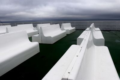 Aerial view of lake against cloudy sky