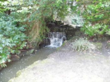 Water flowing through rocks