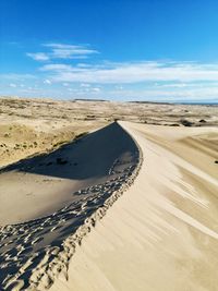 Scenic view of desert against sky