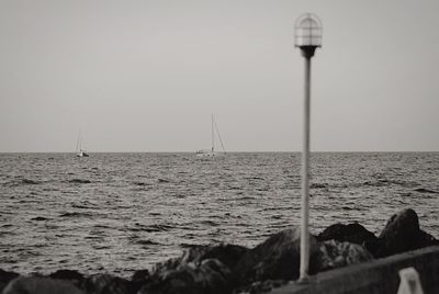 View of sea against clear sky