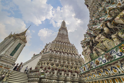 Pagoda temple unique attractions in wat arun, popular famous landmark travel bangkok thailand.