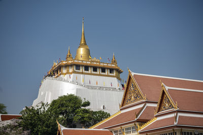 Low angle view of building against clear sky