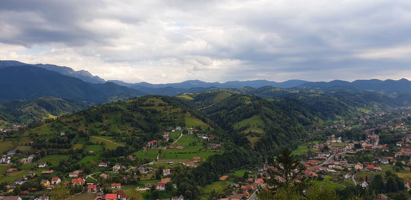 High angle view of townscape against sky