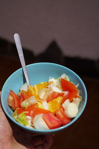 Close-up of fruit salad in bowl