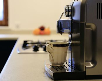 Espresso machine on kitchen counter