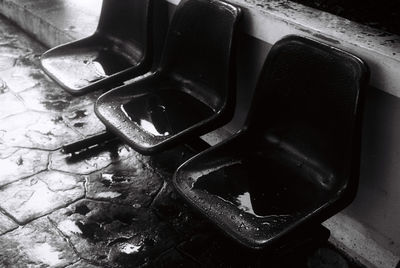 High angle view of old machine at home