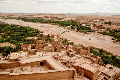 High angle view of old buildings 