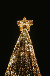 Illuminated christmas tree at night