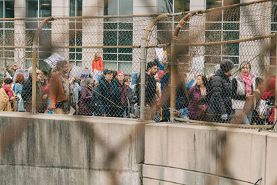 Group of people in front of building